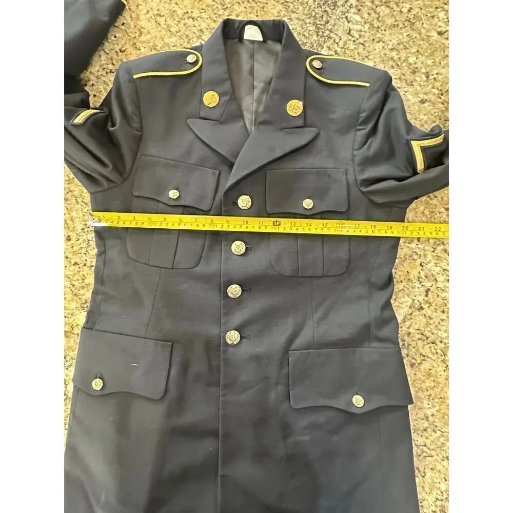 United States Army Service Uniform Dress Blue 450 ASU Jacket Coat Poly Wool 37RC